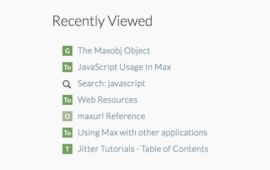 Max’s new documentation browser was created with an integrated web browser in a patcher window