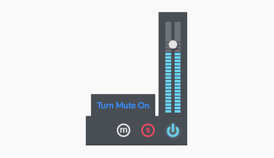 No need to patch just to turn the audio on and off or control the master level