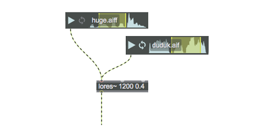 Use playlist~ objects to integrate quickly with your patch for instant audio
